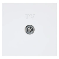 Розетка TV Φ9.5mm оконечная с накладкой, цвет Белый матовый (soft touch) Jasmart FD6001PWM