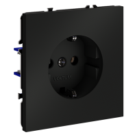 Розетка с заземлением Voltum S70 пластик черный Soft touch 16А (VLS040108)