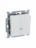 Выключатель 2-клав. + подс. белый ABB Basic 55 2CKA001012A2154