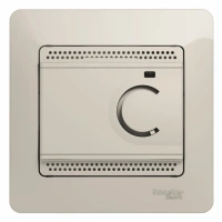 Термостат электронный Systeme Electric Glossa для теплого пола с датчиком, 10A, в сборе, МОЛОЧНЫЙ GSL000938