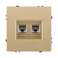 Розетка двойная Ethernet RJ45 Cat.6, золотой бархат Brionilux серия Z (ZG018GD)