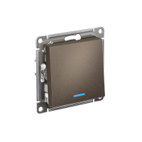 Переключатель 1-клавишный Systeme Electric AtlasDesign с подсветкой, сх.6а, 10АХ, мех., быстрозажим. клем., МОККО ATN000663S