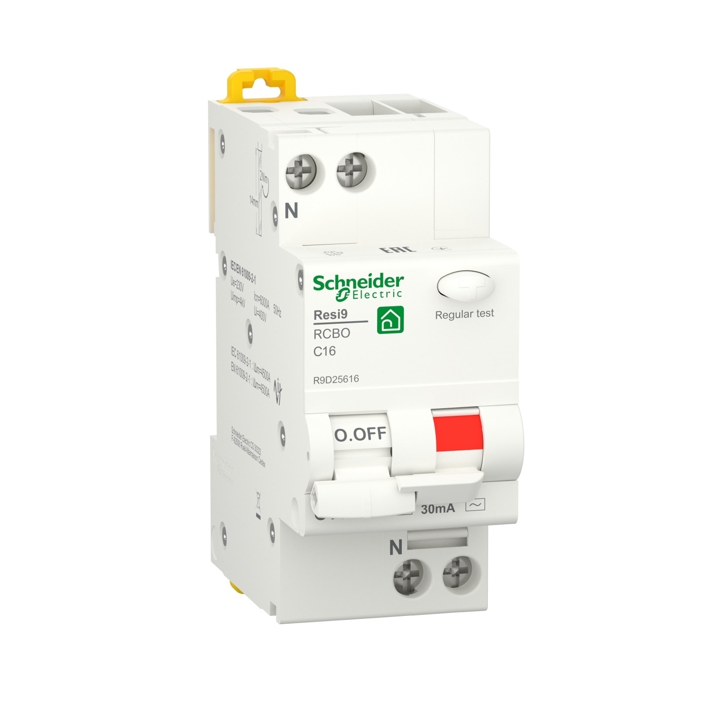 R9D25616 Автоматический выключатель дифференциальный Schneider Electric  Resi9 (ДИФ) 1P+N С 16А 6000A 30мА тип AС Купить по низкой цене в Москве и в  России с доставкой на дом Systeme Electric Шнайдер Электрик