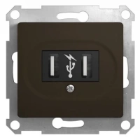 Розетка USB цв. шоколад Schneider Electric Glossa GSL000832