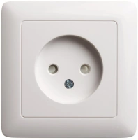 Розетка без заземления со шторками 10А Systeme Electric Hit, БЕЛЫЙ RS10-135-B
