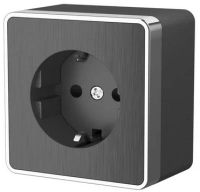Розетка со шторками 220в с/з 16a графит рифленая Gallant Werkel W5071104