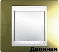 Рамка 2-пост горизонт. Золото Schneider Unica MGU66.004.504