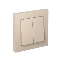 Выключатель 2-клавишный Systeme Electric AtlasDesign, сх.5, 10АХ, в сборе, быстрозажим. клем., ПЕСОЧНЫЙ ATN001252S