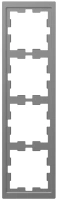 Рамка 4-постовая Merten D-Life Schneider Electric нержавеющая сталь MTN4040-6536
