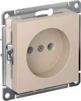 Розетка Systeme Electric AtlasDesign без заземления без шторок, 16А, мех., быстрозажим. клем., ПЕСОЧНЫЙ ATN001241S