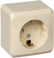 Розетка с заземлением со шторками 16А Systeme Electric Etude, кремовый PA16-004K