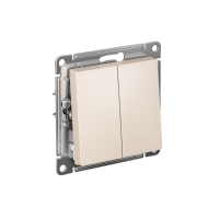 Переключатель 2-клавишный Systeme Electric AtlasDesign, сх.6+6, 10АХ, мех., быстрозажим. клем., БЕЖЕВЫЙ ATN000265S