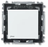 Проходной 1-клав. ABB Levit белый - дымчатый чёрный 2CHH596940A4062