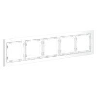 Рамка стеклянная на 5 постов Voltum S70 стекло/пластик белая матовая (VLS110502)