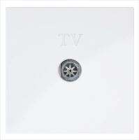 Розетка TV Φ9.5mm оконечная с накладкой, цвет белый глянцевый Jasmart FD6001W