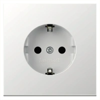Розетка SCHUKO© с защитными шторками 16A 250V~ 2P+T, цвет алюминий Jasmart FD5501PAL