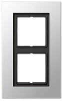 Рамка двухместная цвет алюминий Jung LS990 LSP982AL
