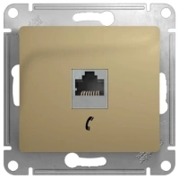 Розетка телефонная RJ11 Systeme Electric Glossa, титан GSL000481T