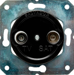 Розетка ТВ для внутреннего монтажа черная серия Salvador РЕТРО CL.TV.BL