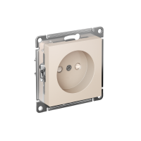 Розетка Systeme Electric AtlasDesign без заземления со шторками, 16А, мех., быстрозажим. клем., БЕЖЕВЫЙ ATN000249S