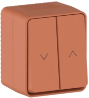 Выключатель для жалюзи 2-клавишный Systeme Electric AtlasDesign PROFI IP54 О/У, сх.4, 10А, ТЕРРАКОТОВЫЙ ATN547019