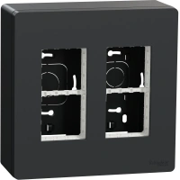 Блок открытой установки 2х2 Unica Systeme+ Schneider Electric NU122454 антрацит