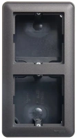 Коробка для наружного монтажа Systeme Electric (Schneider Electric) W59, 2-местная с рамкой, черный бархат KP-252-68