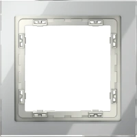 Рамка стеклянная на 1 пост Voltum S70 сталь глянцевая (VLS110105)