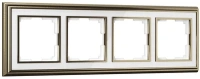 Рамка 4 местная бронза - белая металл Palacio Werkel W0041327