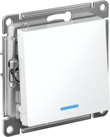 Выключатель 1-клавишный Systeme Electric AtlasDesign с подсветкой, сх.6а, 10АХ, мех., быстрозажим. клем., БЕЛЫЙ ATN000163S