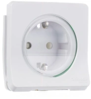 Розетка с заземляющим контактом и защитными шторками IP55 Mureva Styl Schneider Electric белый MUR39134