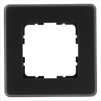 Рамка 1-постовая, стекло матовое Black Glass Jasmart G1001GB-RM