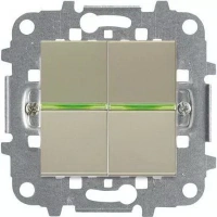 Выключатель 2-клав. + подс. шампань ABB Zenit 2CLA210100N1901x2|2CLA219100N1001x2|2CLA227190N1001