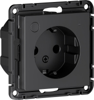 Умная розетка со шторками с заземлением Zigbee 10А, L+N, Systeme Electric AtlasDesign Smart карбон ATN001045Z