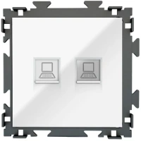 Розетка интернет двойная RJ45*2 CGSS цв. белый PL-W201C2-WCG