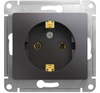 Розетка с заземлением 16А 250В механизм Systeme Electric Glossa, графит GSL001343