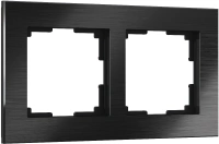 Рамка из металла на 2 поста Аluminium черный алюминий Werkel Aluminium черный алюминий W0021708