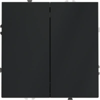 Проходной переключатель двухклавишный 10А Voltum S70 графит Soft touch пластик (VLS020307)