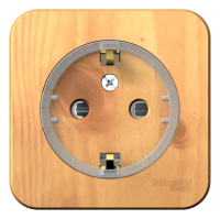 Розетка с заземляющим контактом и шторками (компакт) с изолирующей пластиной 16А 250В Systeme Electric Blanca BLNRA111115, Ясень