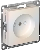 Розетка Systeme Electric AtlasDesign без заземления со шторками, 16А, мех., быстрозажим. клем., ЖЕМЧУГ ATN000449S