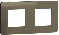 Рамка 2-постовая Unica Studio Metal Schneider Electric БРОНЗА/антрацит NU280452