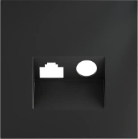 Накладка для розетки TV+RJ45 кат. 6 Voltum S70 графит Soft touch пластик (VLS002707)