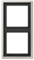 Рамка двухместная цвет нержавеющая сталь Jung LS990 ES2982