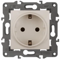 Розетка 220v c/з бежевая ЭРА Элеганс 14-2101-02