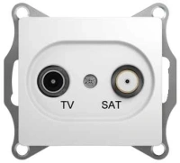 Розетка TV SAT проходная 4dB цв. перламутр Schneider Electric Glossa GSL000698