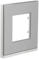 Рамка 1-постовая горизонтальная Unica PURE Schneider Electric АЛЮМИНИЙ МАТОВЫЙ/белый NU600280
