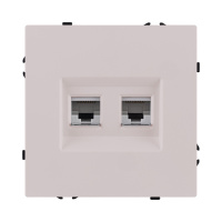 Розетка двойная Ethernet RJ45 Cat.6, кашемир матовый Kollinger Eclipse EC-018CM