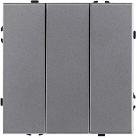 Трехклавишный выключатель 10А/250В Серый бархат Brionilux серия Z (ZG710GY)