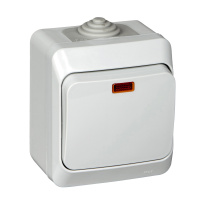 Выключатель 1-клавишный с подсветкой Systeme Electric Etude, серый BA10-045C