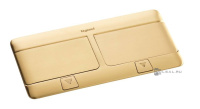 Выдвижной розеточный блок Legrand Mosaic, DLP IP 40, напольная, для столов и мебели, 4 поста, 4+4 модуля, цвет - латунь